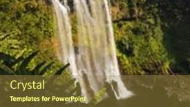  Presentation with waterfall - Slide set having beautiful-tad-yuang-waterfall background and a tawny brown colored foreground