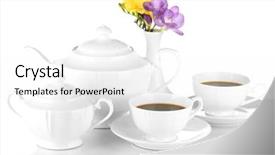  Presentation with tea - Colorful PPT theme enhanced with beautiful-tea-service-isolated backdrop and a white colored foreground