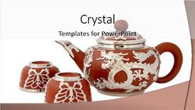  Presentation with clay - PPT theme with beautiful tea set isolated background and a white colored foreground
