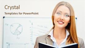  Presentation with business woman standing on maze - Presentation with beautiful teacher - business woman standing background and a  colored foreground