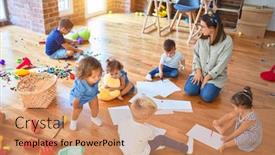  Presentation with toddlers - Amazing theme having nursery - beautiful teacher and group backdrop and a coral colored foreground