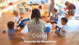  Presentation with toddlers - Presentation design with beautiful-teacher-and-group background and a coral colored foreground
