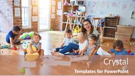  Presentation with toddlers - Beautiful theme featuring beautiful-teacher-and-group backdrop and a coral colored foreground