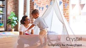  Presentation with pediatrics toddler - Amazing theme having beautiful-teacher-and-toddler-boy backdrop and a coral colored foreground