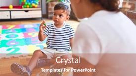  Presentation with toddler eating - Presentation enhanced with beautiful-teacher-and-toddler-boy background and a coral colored foreground