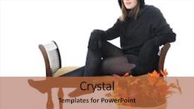  Presentation with fall leaves - Presentation theme with beautiful teen black cat sitting on a bench with a basket of fall leaves nearby on a white background background and a red colored foreground