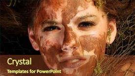  Presentation with fish net - Amazing slides having beautiful teen girl covered in mud wrapped in fish net backdrop and a tawny brown colored foreground