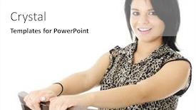  Presentation with teen - Slides having beautiful teen girl happily holding on as she sits and leans backwards on a wooden chair on a white background background and a white colored foreground