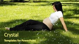  Presentation with pregnant woman in hospital - Audience pleasing PPT theme consisting of beautiful teen pregnant woman relaxing backdrop and a tawny brown colored foreground