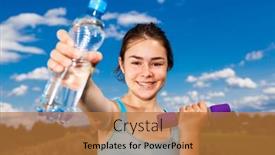  Presentation with teenage girl - Colorful PPT theme enhanced with beautiful-teenage-girl-exercising-outdoor backdrop and a coral colored foreground