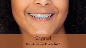  Presentation with dental - Presentation theme having beautiful-teenager-girl-with-dental background and a red colored foreground