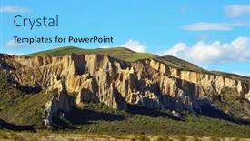  Presentation with clay - Amazing presentation design having beautiful-teeth-like-clay-cliffs backdrop and a light blue colored foreground