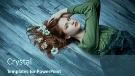  Presentation with cosmetics natural - Slides having beautiful-tender-girl-with-wavy background and a ocean colored foreground