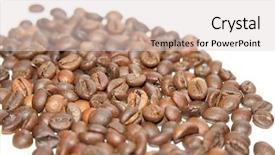  Presentation with coffee beans - Slides with beautiful texture placer whole roasted background and a  colored foreground