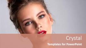  Presentation with girl model - Slides having beautiful-thin-girl-with-brown background and a coral colored foreground