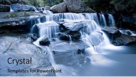  Presentation with waterfall - Beautiful PPT theme featuring beautiful time lapse waterfall cascades backdrop and a teal colored foreground