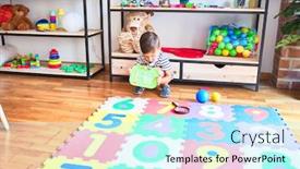  Presentation with cute - Theme enhanced with beautiful-toddler-boy-drawing-cute background and a cool aqua colored foreground