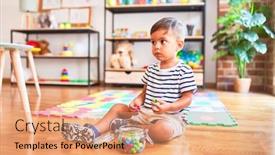  Presentation with toddler eating - Presentation theme with beautiful-toddler-boy-sitting background and a coral colored foreground