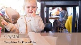  Presentation with crying baby - Slide deck featuring beautiful-toddler-child-girl-sitting background and a coral colored foreground