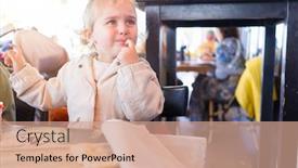  Presentation with crying baby - Cool new presentation with beautiful-toddler-child-girl-sitting backdrop and a coral colored foreground