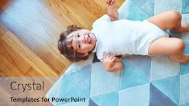  Presentation with carpet - Cool new presentation design with beautiful-toddler-child-girl-wearing backdrop and a light blue colored foreground