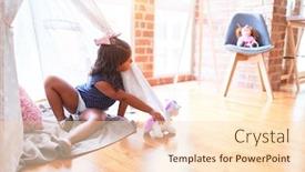  Presentation with unicorn girl - Amazing presentation theme having beautiful-toddler-girl-sitting backdrop and a lemonade colored foreground