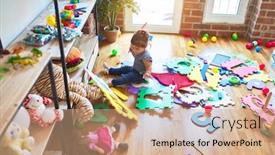  Presentation with building blocks - Theme with beautiful-toddler-sitting background and a coral colored foreground