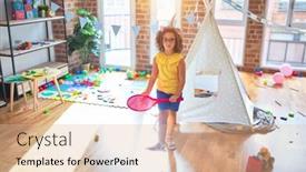  Presentation with unicorn - PPT layouts enhanced with beautiful-toddler-standing-wearing-glasses background and a lemonade colored foreground