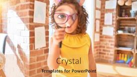  Presentation with unicorn - Slides having beautiful-toddler-standing-wearing-glasses background and a yellow colored foreground