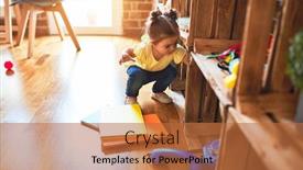  Presentation with tan book stack stacks of books - Cool new PPT layouts with beautiful-toddler-taking-books backdrop and a red colored foreground