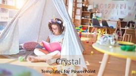  Presentation with unicorn - Cool new slide deck with beautiful-toddler-wearing-glasses backdrop and a coral colored foreground