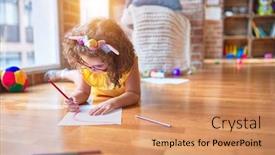  Presentation with unicorn - Cool new theme with beautiful-toddler-wearing-glasses backdrop and a coral colored foreground