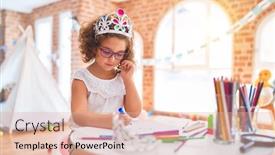  Presentation with princess - Theme consisting of beautiful-toddler-wearing-glasses background and a lemonade colored foreground