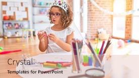  Presentation with princess - Slides with beautiful-toddler-wearing-glasses background and a coral colored foreground