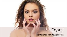  Presentation with long term care elderly - PPT theme with beautiful topless woman with long background and a  colored foreground