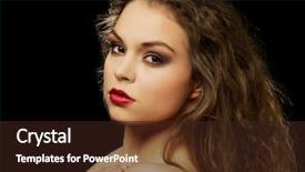  Presentation with long hair - Presentation theme enhanced with beautiful topless woman with long background and a  colored foreground