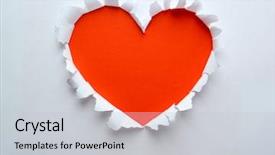 Presentation with torn paper - PPT theme featuring beautiful torn paper in heart background and a light gray colored foreground