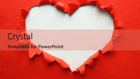  Presentation with paper heart from music book - Cool new slide deck with beautiful torn paper in heart backdrop and a red colored foreground