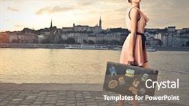  Presentation with tourist - Amazing PPT layouts having night in mountain panorama landscape at winter backdrop and a teal colored foreground