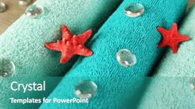  Presentation with stars - Cool new presentation design with beautiful towels with sea stars and decorative stones close up backdrop and a teal colored foreground