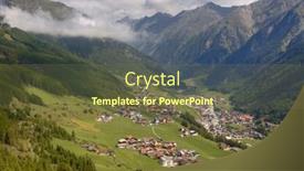  Presentation with alps - Presentation theme enhanced with beautiful-town-in-a-valley background and a tawny brown colored foreground