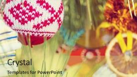  Presentation with decor - Amazing slide set having beautiful traditional christmas decor closeup backdrop and a  colored foreground