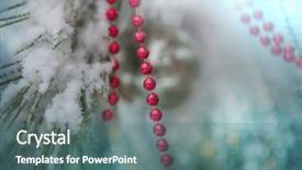  Presentation with decor - Colorful theme enhanced with beautiful traditional christmas decor closeup backdrop and a ocean colored foreground