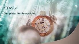  Presentation with christmas hamper gift traditional - Theme consisting of beautiful traditional christmas decor closeup background and a sky blue colored foreground