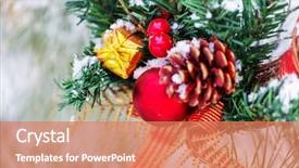  Presentation with christmas hamper gift traditional - Amazing slides having beautiful traditional christmas decor closeup backdrop and a  colored foreground