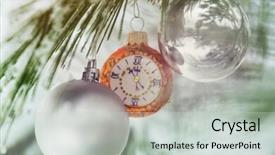  Presentation with decor - Slides enhanced with beautiful traditional christmas decor closeup background and a light gray colored foreground