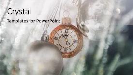  Presentation with christmas hamper gift traditional - Presentation theme enhanced with beautiful traditional christmas decor closeup background and a light gray colored foreground