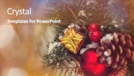  Presentation with decor - Beautiful slide deck featuring beautiful traditional christmas decor closeup backdrop and a  colored foreground