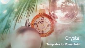  Presentation with christmas hamper gift traditional - Theme consisting of beautiful traditional christmas decor closeup background and a coral colored foreground