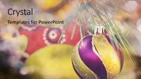  Presentation with decor - Slide deck having beautiful traditional christmas decor closeup background and a  colored foreground